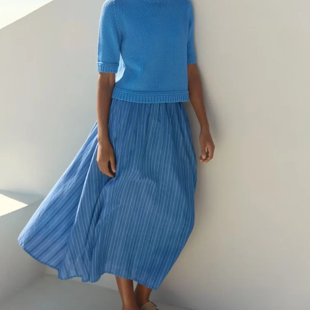 POETRY LONG STRIPED SKIRT FINE COTTON SZ 10 - Picture 1 of 6